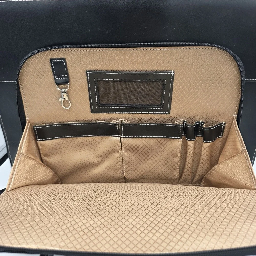 McKlein W Series Lake Forest Womens Italian Leather Laptop Briefcase Black 94335